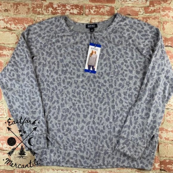 NWT Buffalo David Bitton Cozy Leopard Print Top - Picture 5 of 6